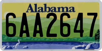 AL license plate 6AA2647