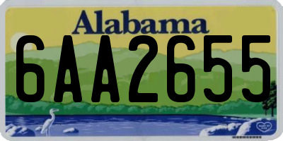 AL license plate 6AA2655