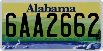 AL license plate 6AA2662