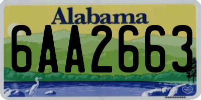 AL license plate 6AA2663