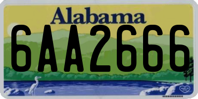 AL license plate 6AA2666