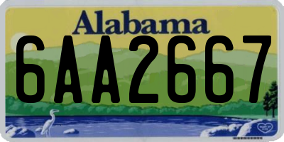 AL license plate 6AA2667