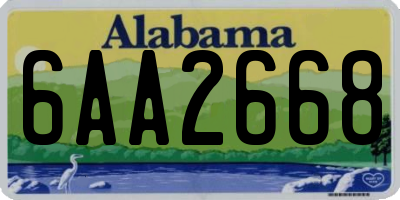 AL license plate 6AA2668
