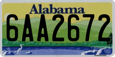 AL license plate 6AA2672