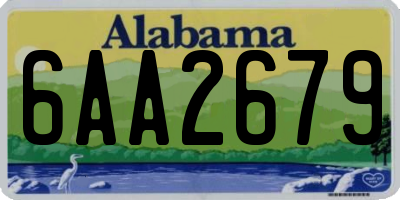 AL license plate 6AA2679