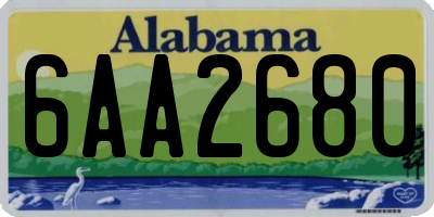 AL license plate 6AA2680