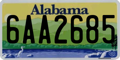 AL license plate 6AA2685