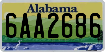 AL license plate 6AA2686