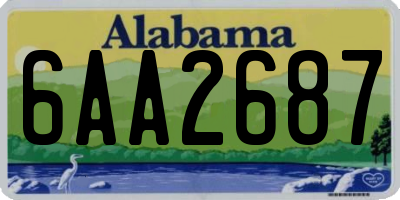 AL license plate 6AA2687