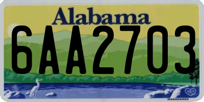 AL license plate 6AA2703