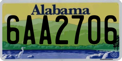 AL license plate 6AA2706