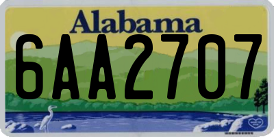 AL license plate 6AA2707