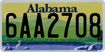 AL license plate 6AA2708