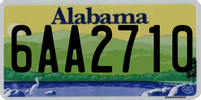 AL license plate 6AA2710