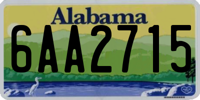AL license plate 6AA2715