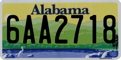 AL license plate 6AA2718