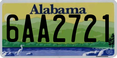 AL license plate 6AA2721