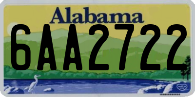 AL license plate 6AA2722