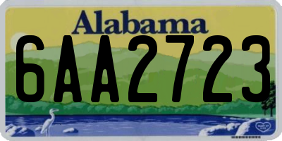 AL license plate 6AA2723