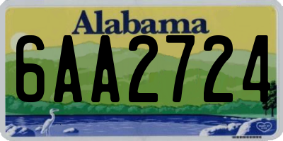 AL license plate 6AA2724
