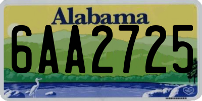 AL license plate 6AA2725