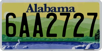 AL license plate 6AA2727