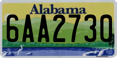 AL license plate 6AA2730