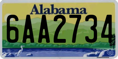 AL license plate 6AA2734