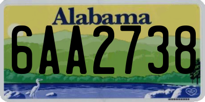 AL license plate 6AA2738