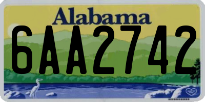 AL license plate 6AA2742