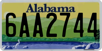AL license plate 6AA2744