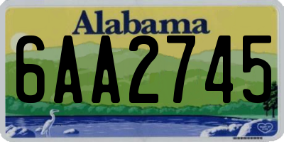 AL license plate 6AA2745