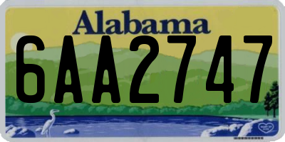 AL license plate 6AA2747