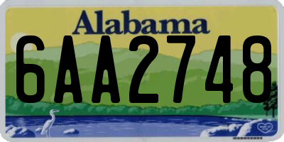 AL license plate 6AA2748