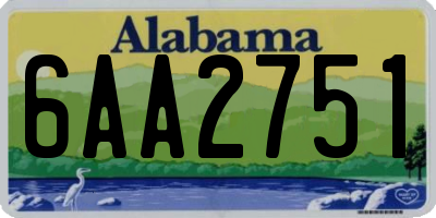 AL license plate 6AA2751