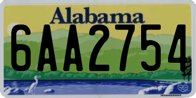 AL license plate 6AA2754