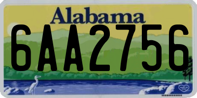 AL license plate 6AA2756