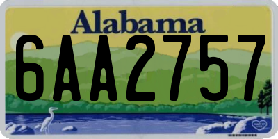 AL license plate 6AA2757