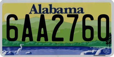 AL license plate 6AA2760