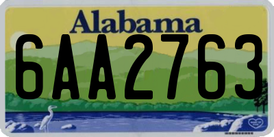 AL license plate 6AA2763