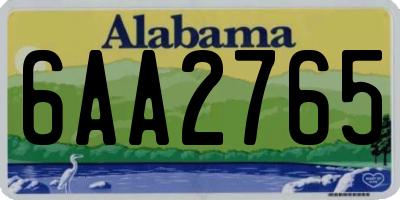AL license plate 6AA2765