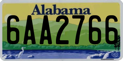 AL license plate 6AA2766