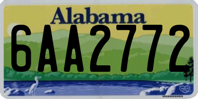 AL license plate 6AA2772