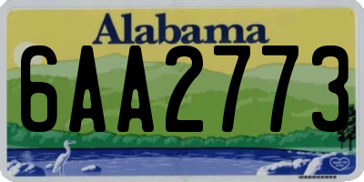 AL license plate 6AA2773
