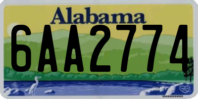 AL license plate 6AA2774