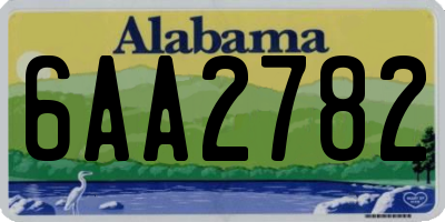AL license plate 6AA2782