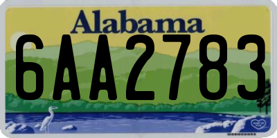 AL license plate 6AA2783
