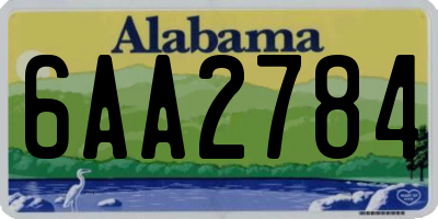 AL license plate 6AA2784