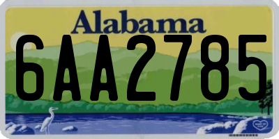 AL license plate 6AA2785