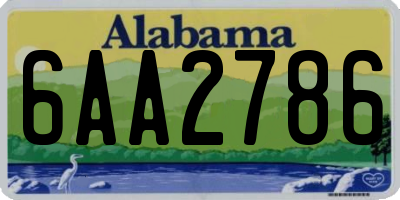 AL license plate 6AA2786